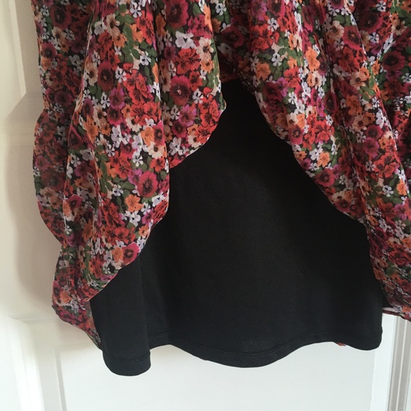 BCBGeneration square neck back drawstring lined babydoll chiffon dress size 6 - Picture 6 of 12